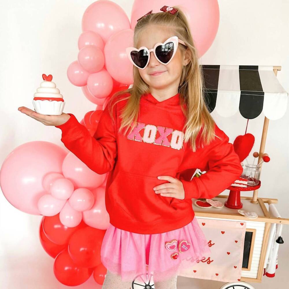NEW SWEET WINK xoxo patch valentine's day hoodie in sweet wink